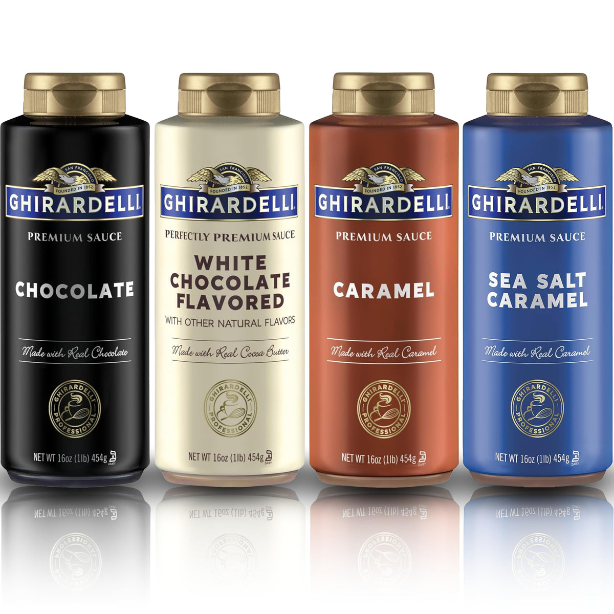 Ghirardelli Classic Chocolate sauce bottle pour enriches desserts with silky flavor.
