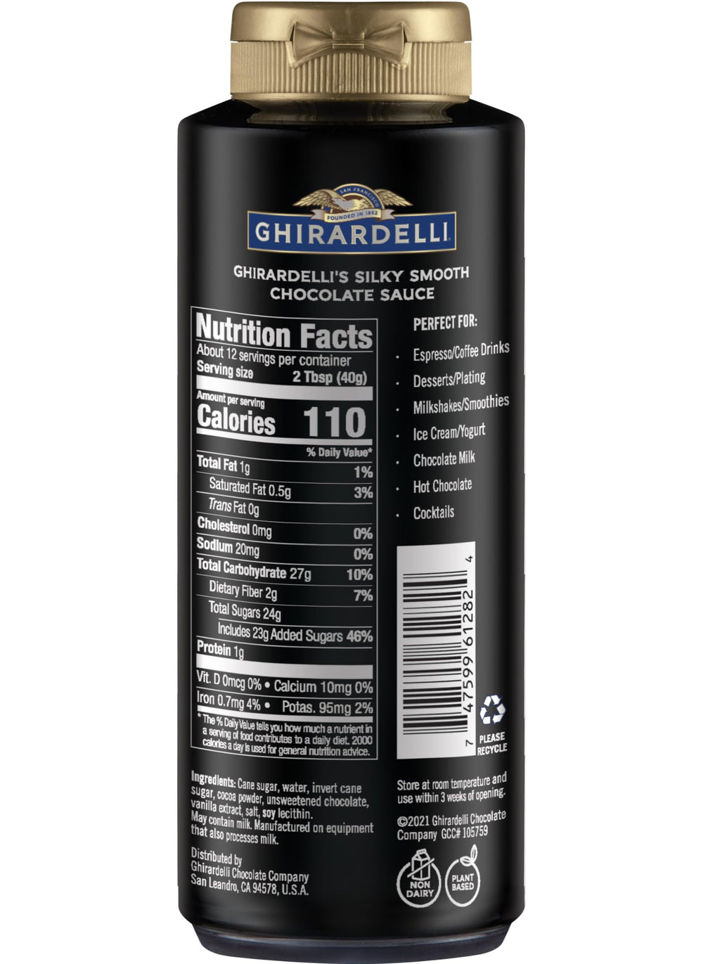Ghirardelli Chocolate Sauce enhances espresso drinks with a smooth chocolate infusion.