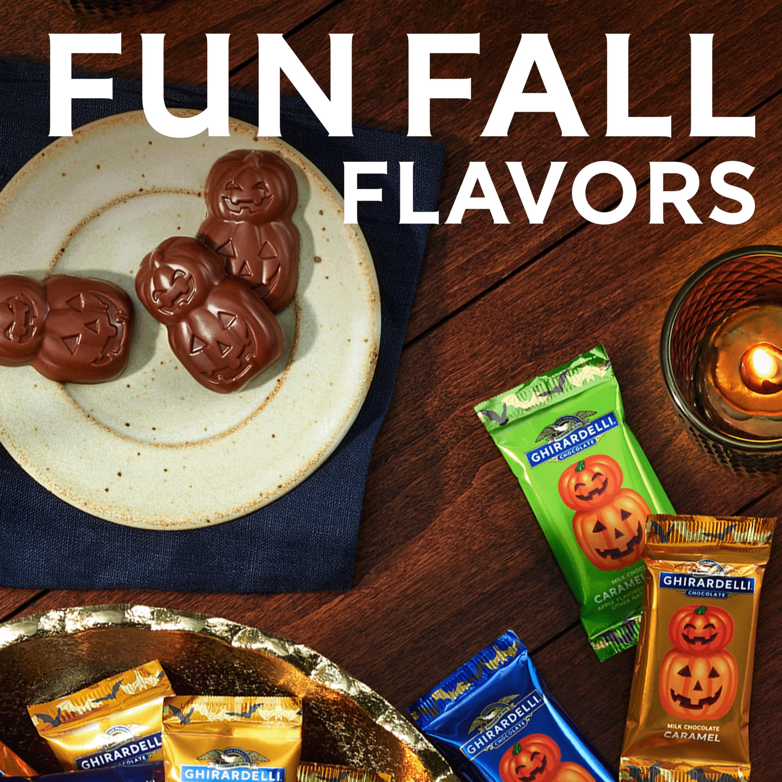 Dark chocolate varieties from Ghirardelli with rich cocoa notes.