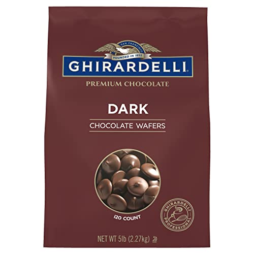 Ghirardelli wafers ready for molding and enrobing chocolate treats.