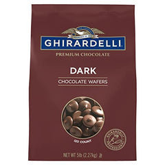 Ghirardelli wafers ready for molding and enrobing chocolate treats.