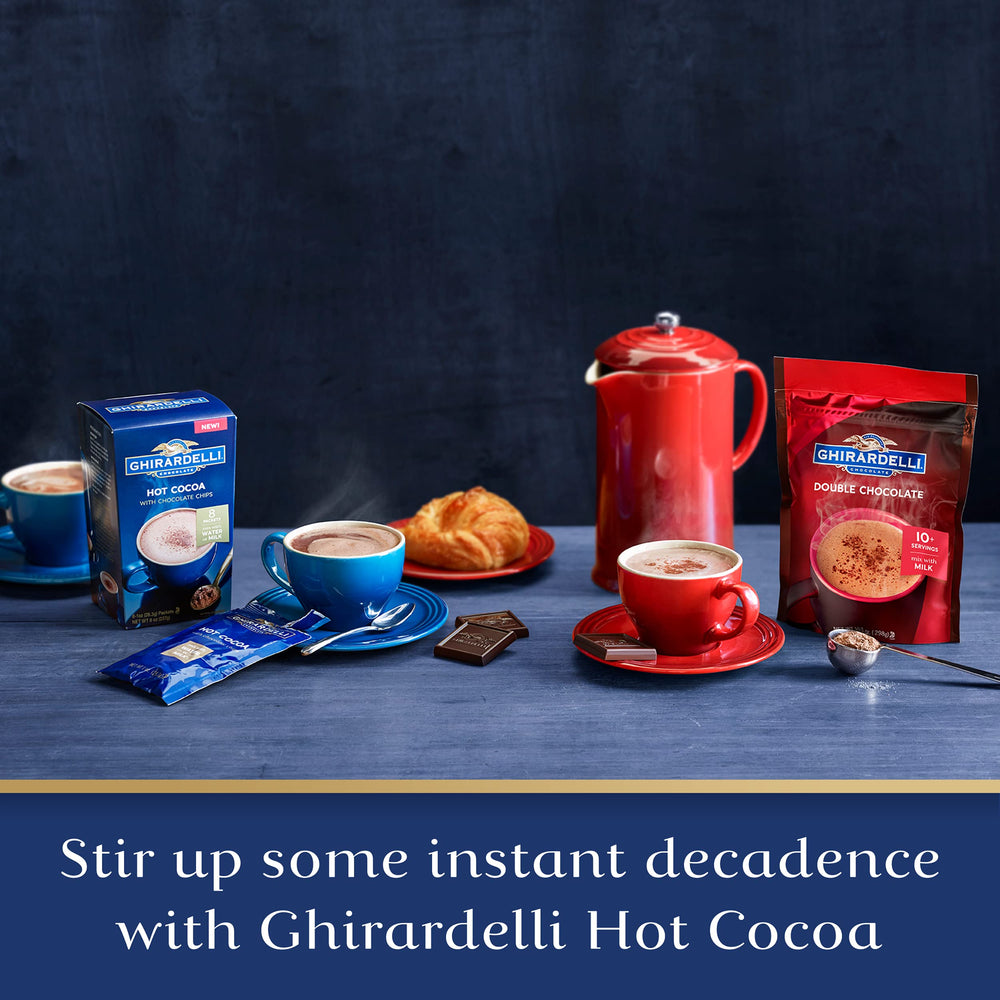 Ghirardelli Double Chocolate Hot Cocoa served in cups for guests