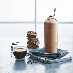 ghirardelli frappe glass ready swirled chocolate drink for cafe style treats.