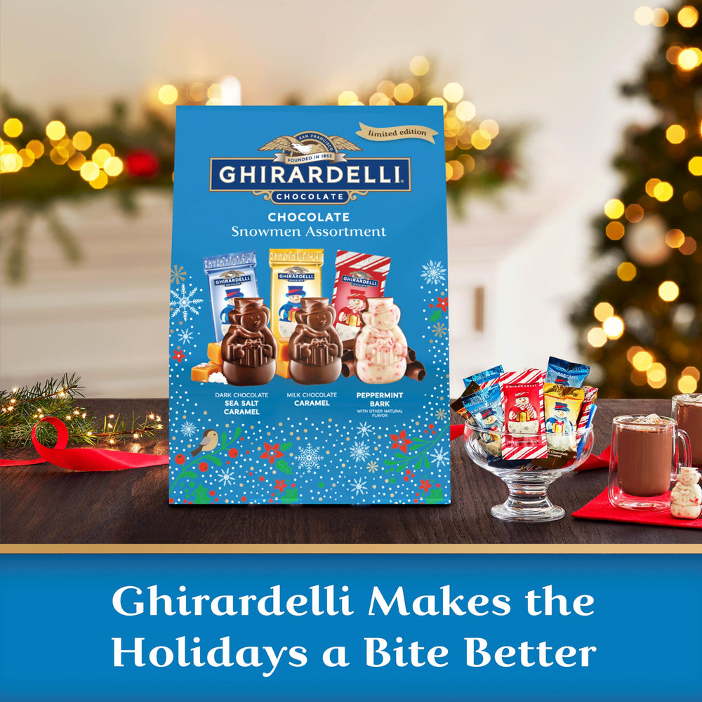 Ghirardelli gift-ready snowmen bag for stocking stuffers