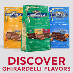Ghirardelli 60 percent cacao dark chocolate SQUARES close-up, rich cocoa flavor for dessert trays.