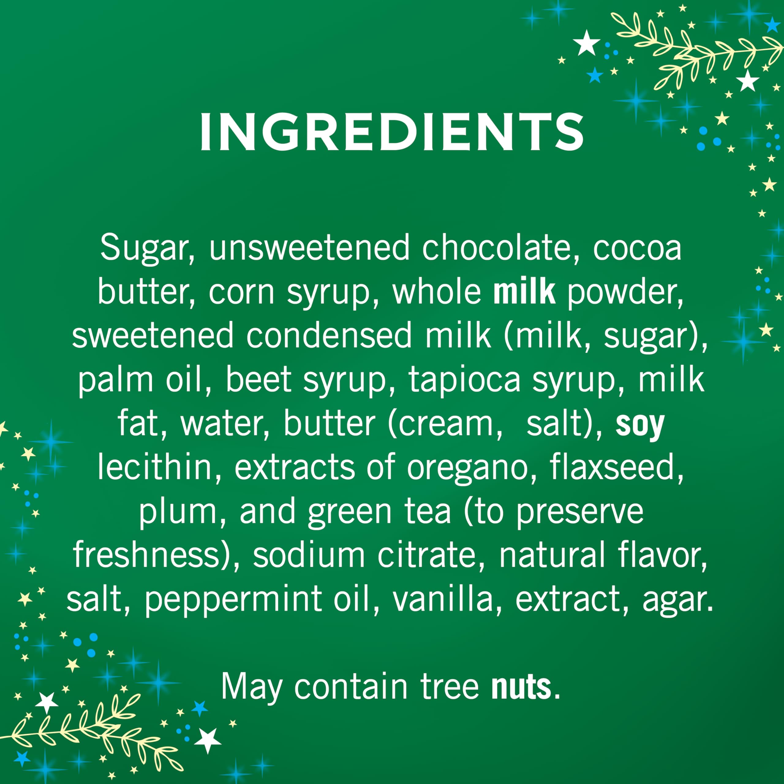 Ghirardelli dark chocolate mint SQUARES close-up, refreshing finish for celebrations.