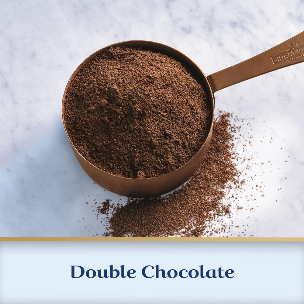 Ghirardelli hot cocoa mix dissolving in warm milk for rich flavor