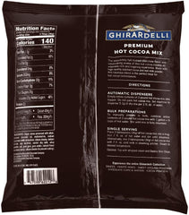 Ghirardelli hot cocoa powder closeup showing rich texture for dessert recipes.