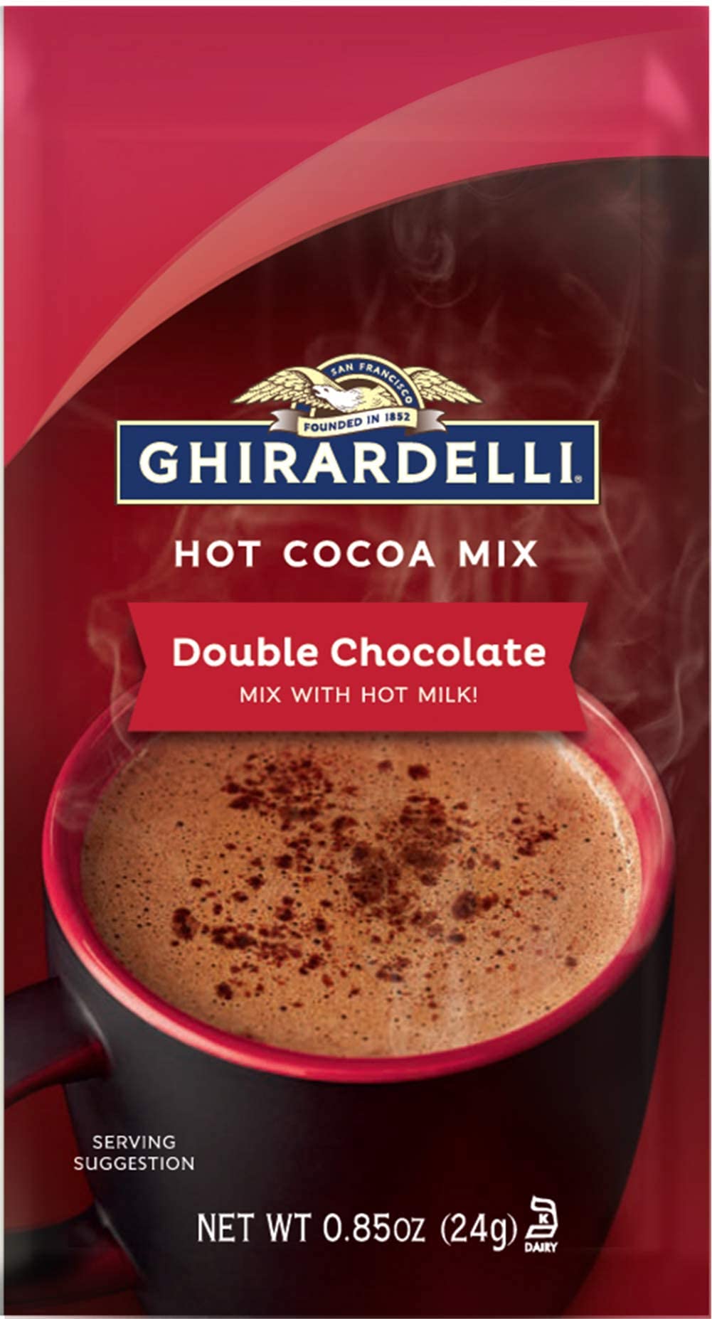 Prepare with 6 oz hot milk for a decadent, comforting beverage.