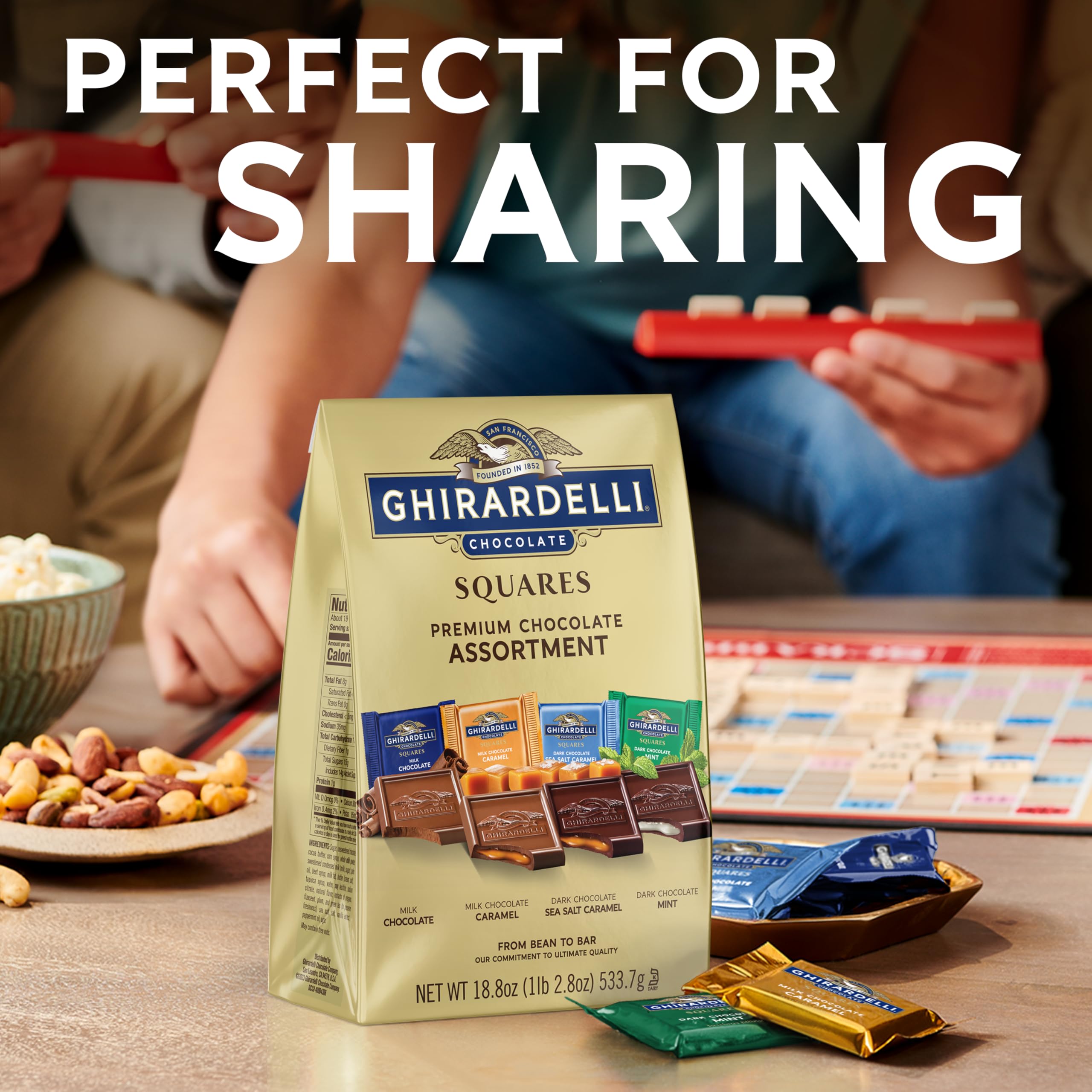 Ghirardelli Individually Wrapped Squares ensure freshness and easy sharing.