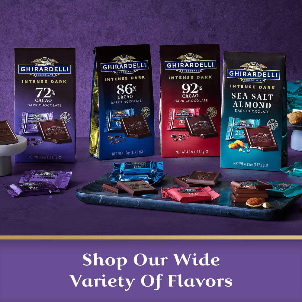 Ghirardelli Intense Dark 72% bar cherry note; fruity accent for warmth.