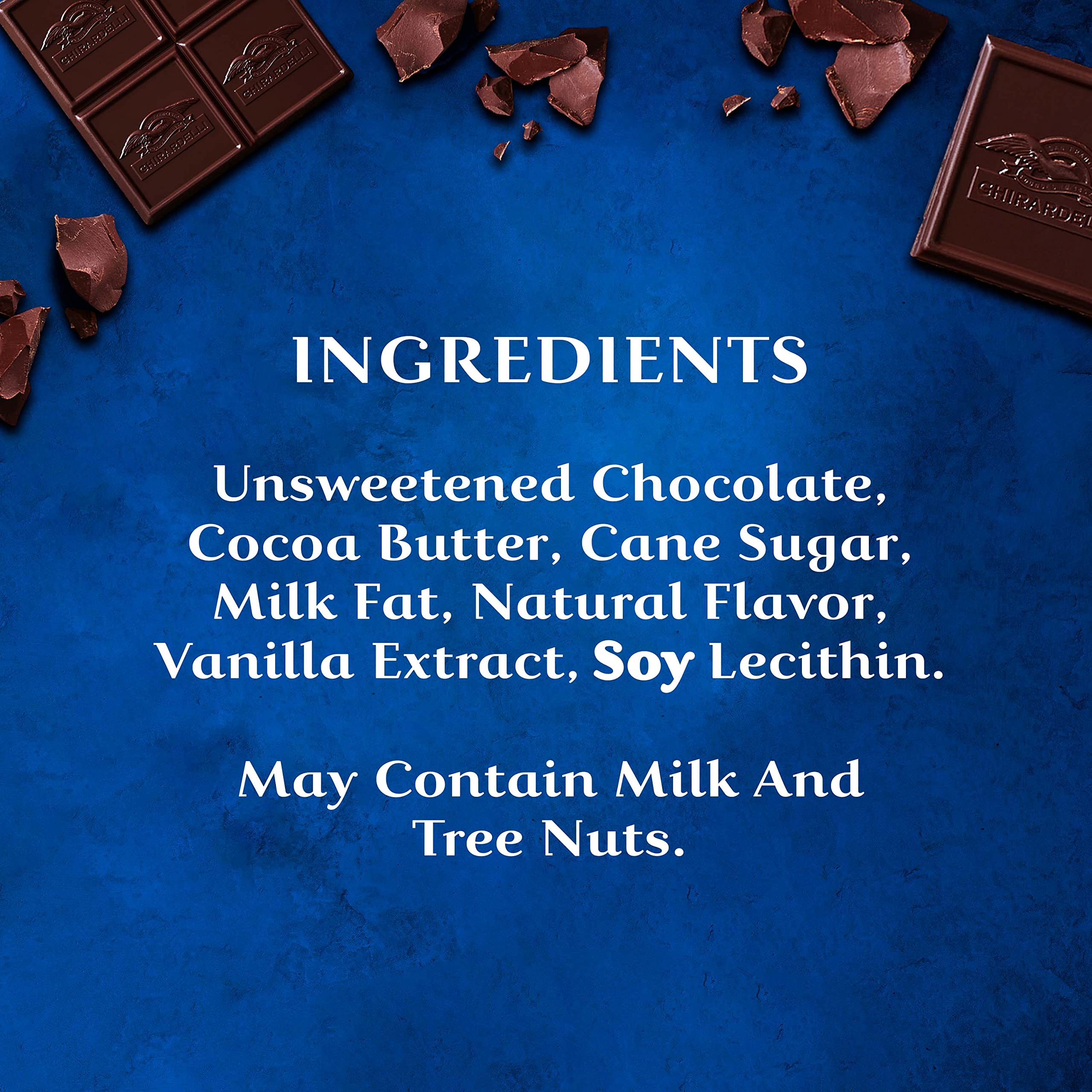 GHIRARDELLI Intense Dark 86% bar slice reveals rich interior and velvety texture.