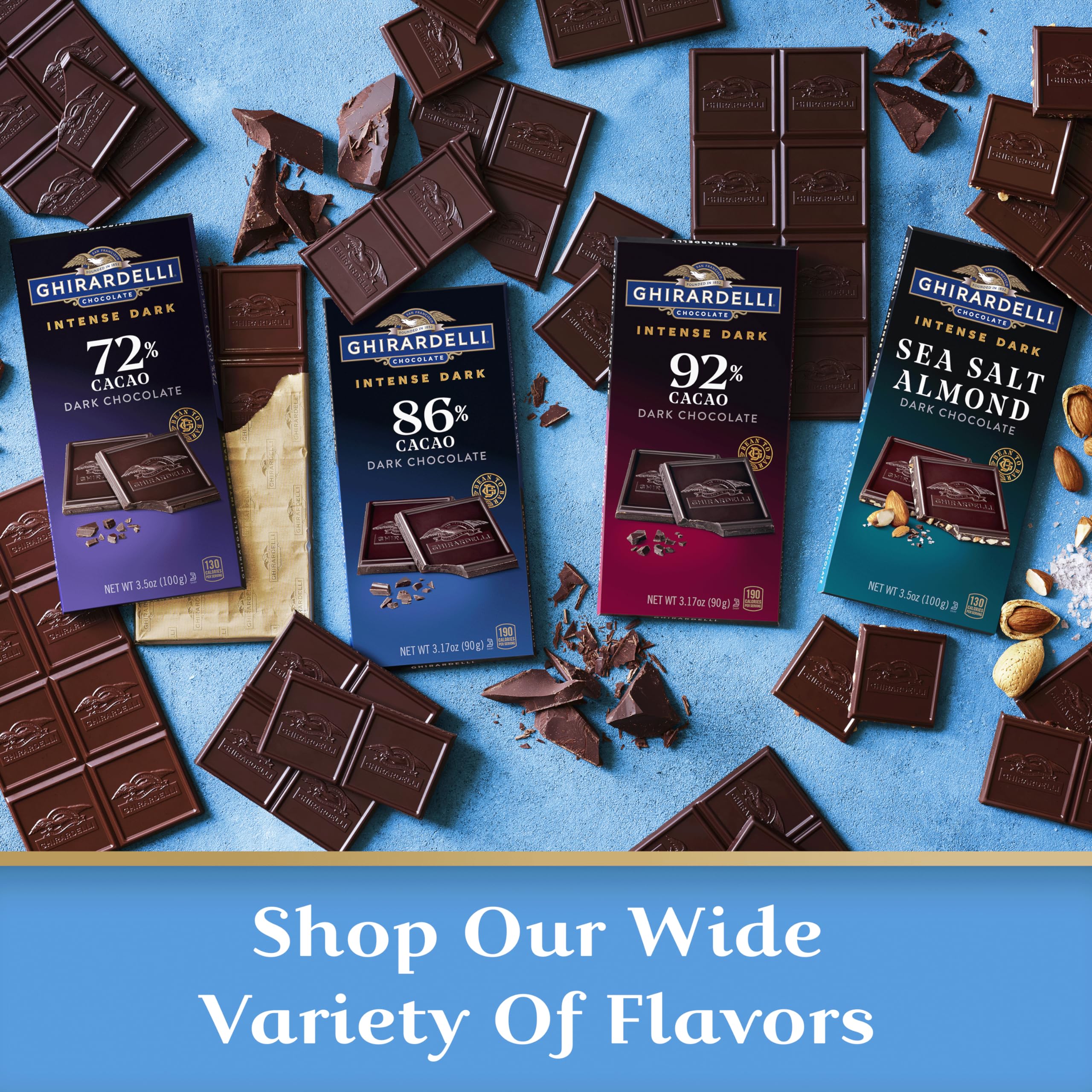 Gift-ready Ghirardelli Intense Dark Sea Salt on a decorative tray.