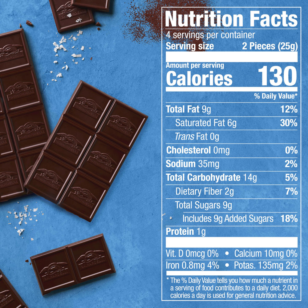 Ghirardelli bar broken into SQUARES for easy portions and tasting variety.