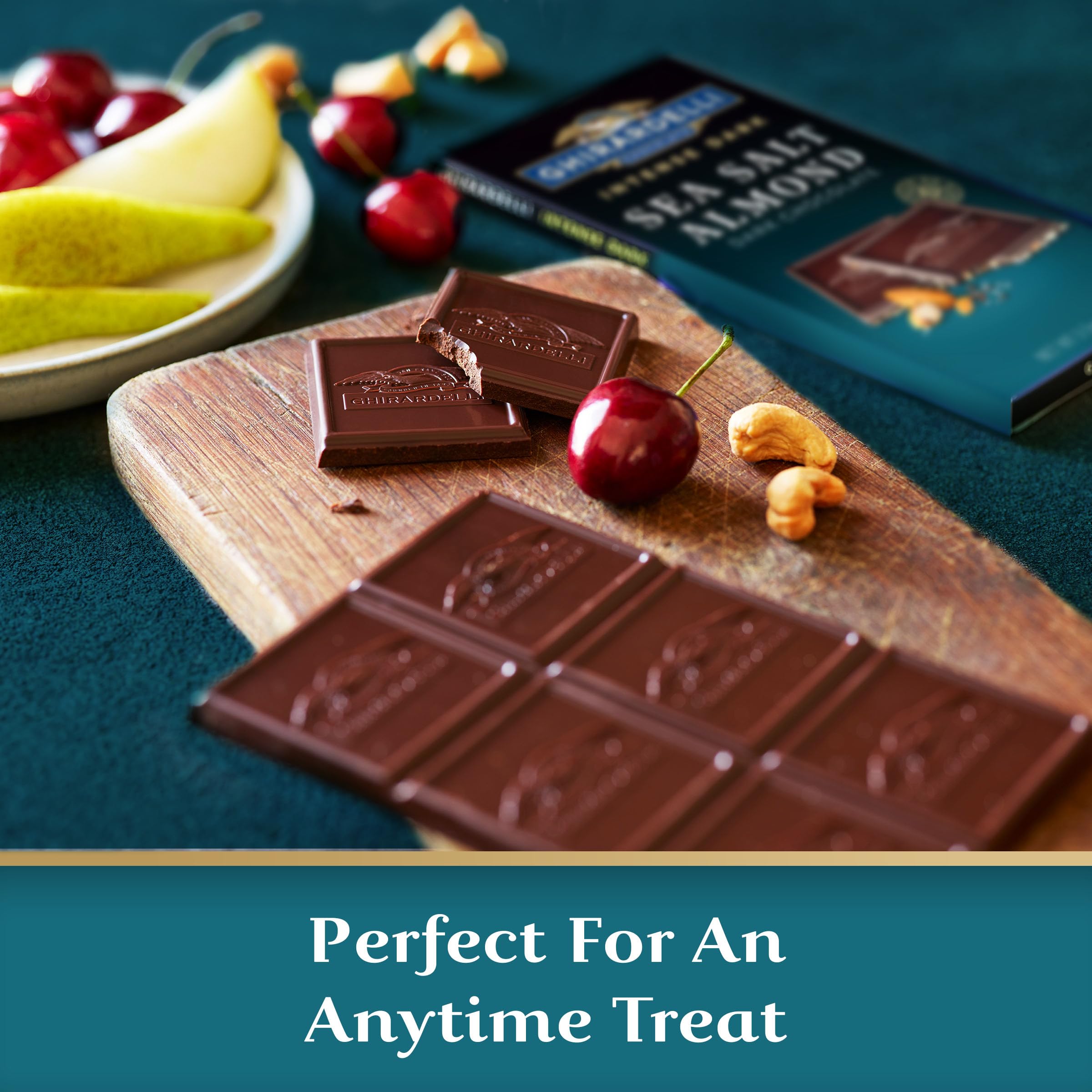 Ghirardelli Intense Dark Sea Salt Almond bar melts smoothly.