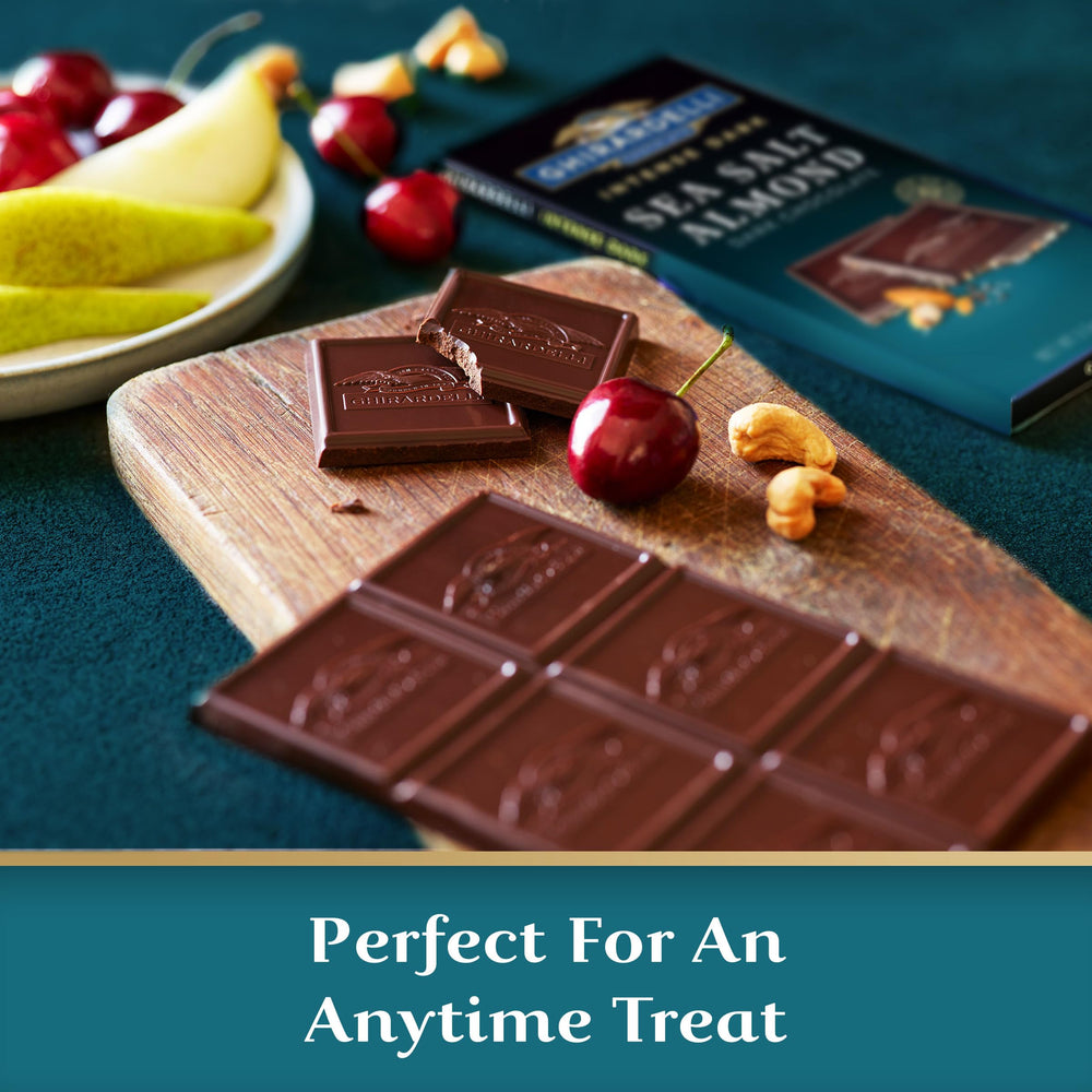 Ghirardelli Intense Dark Sea Salt Almond bar melts smoothly.