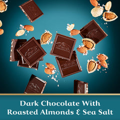 Ghirardelli Intense Dark Sea Salt Almond bar packaging indicates gifting-ready delight.