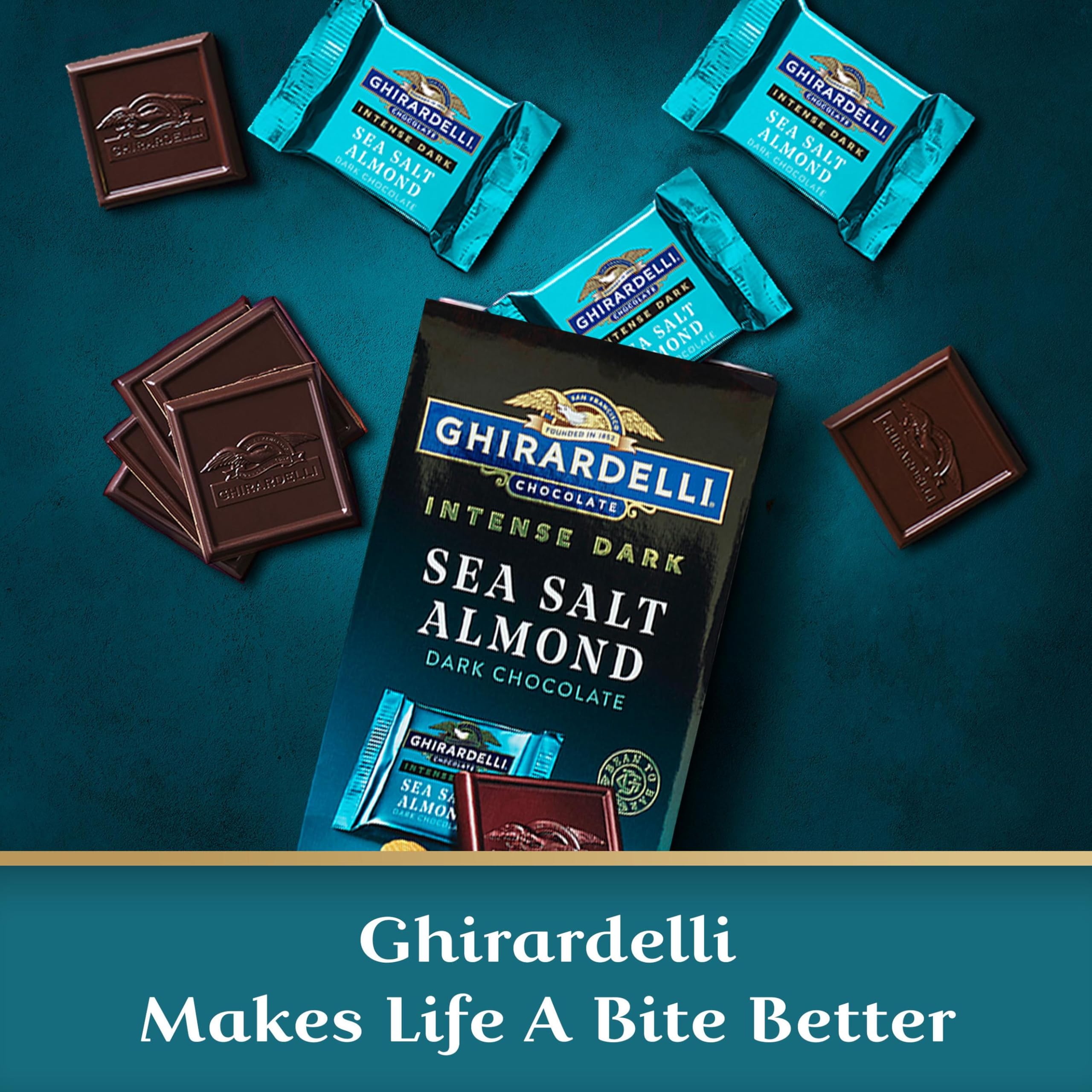 Gift-ready presentation showcases the Ghirardelli experience for celebrations and gifting.