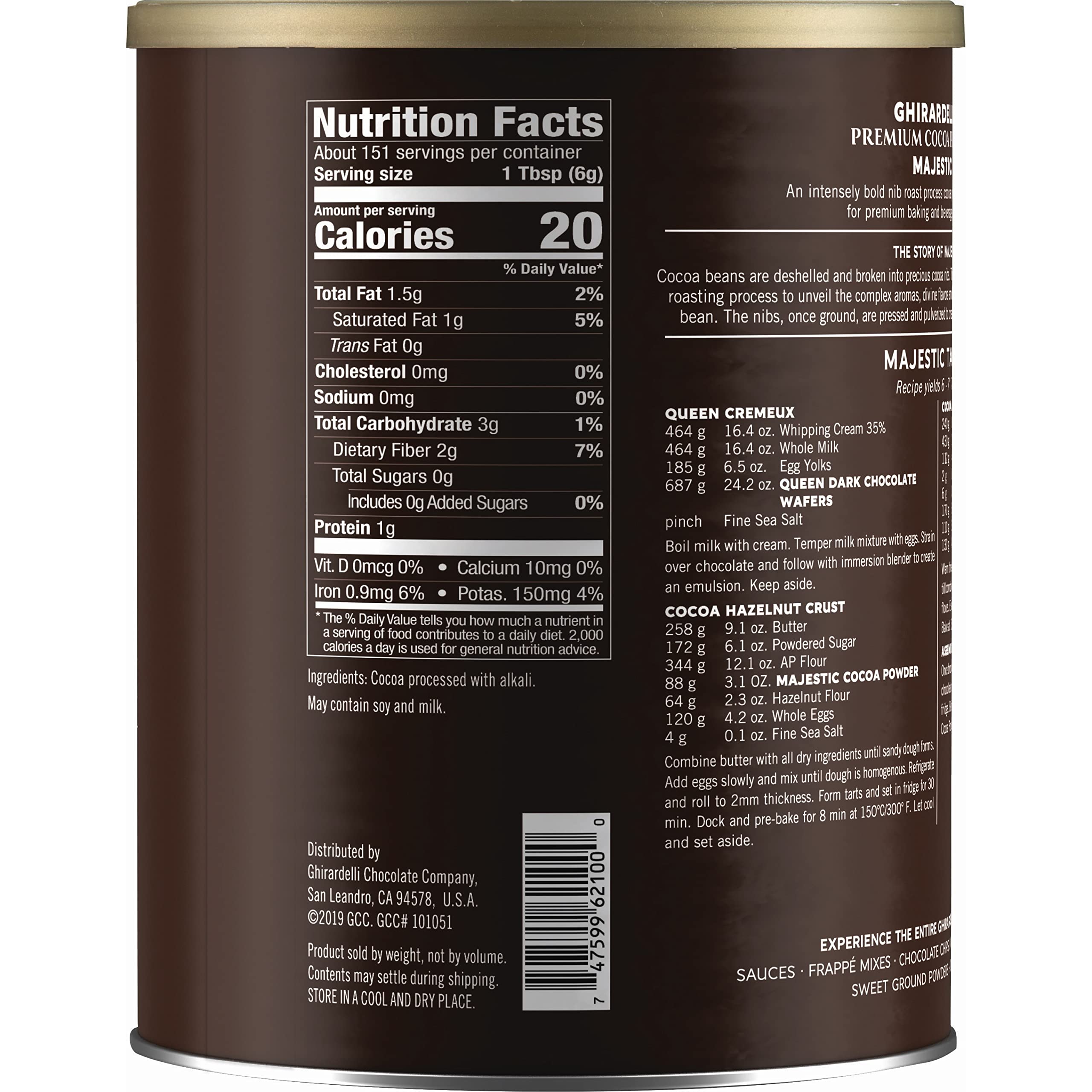 Pouring Ghirardelli Majestic Dutch Processed Cocoa Powder to craft velvety beverages.