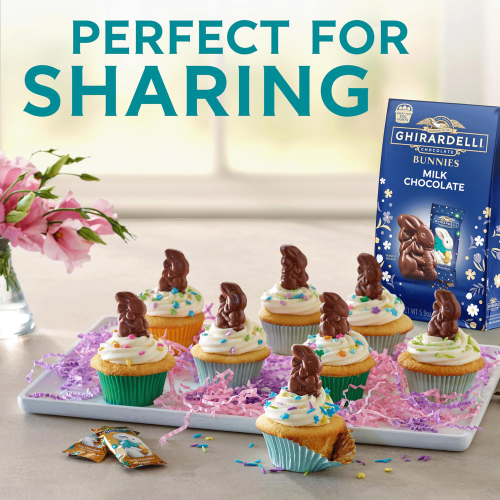 Ghirardelli Milk Chocolate Bunnies festive display invites celebration and gifting