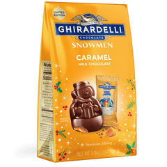 Ghirardelli Milk Chocolate Caramel Snowmen bag for sharing at parties.