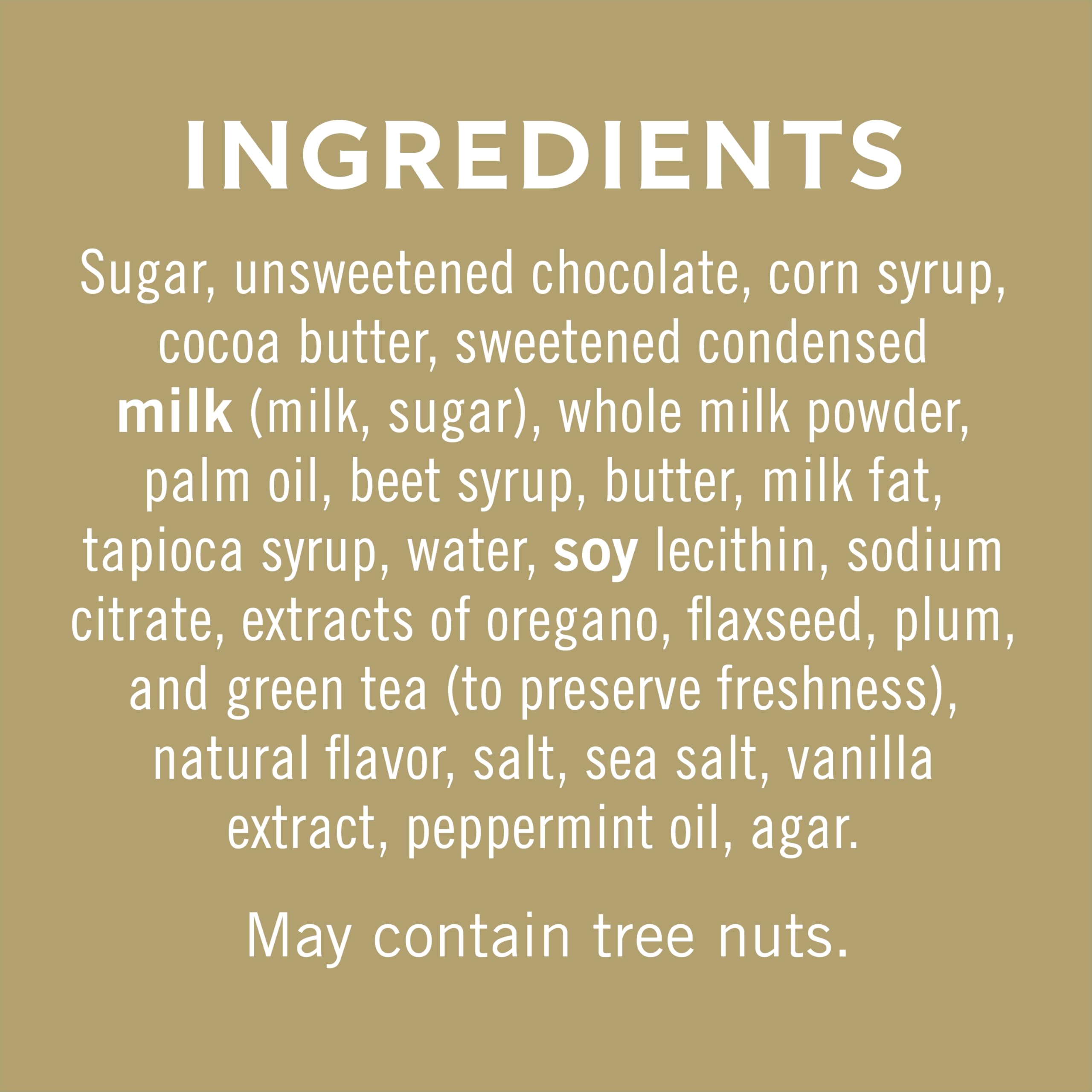 Ghirardelli Milk Chocolate Caramel Square emphasizes creamy caramel with chocolate.