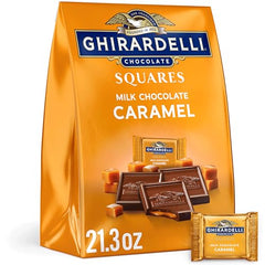 Ghirardelli Milk Chocolate Caramel Squares bag image, premium gift-ready treat.