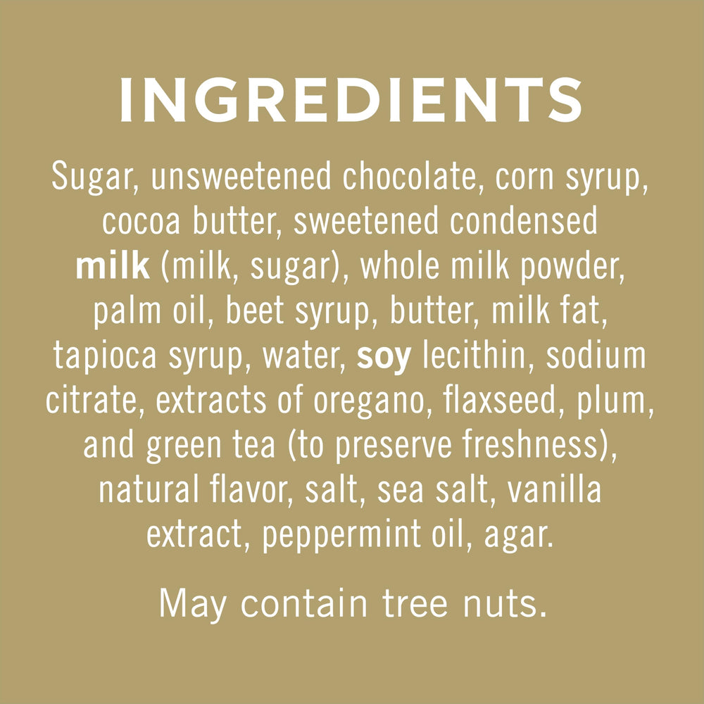 Ghirardelli Milk Chocolate Caramel Squares packaging highlights smooth sweetness