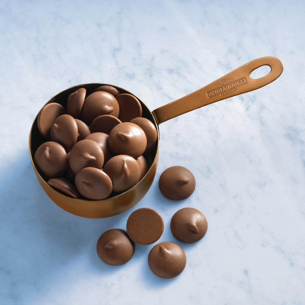 Ghirardelli wafers for ganache pours and dessert toppings.