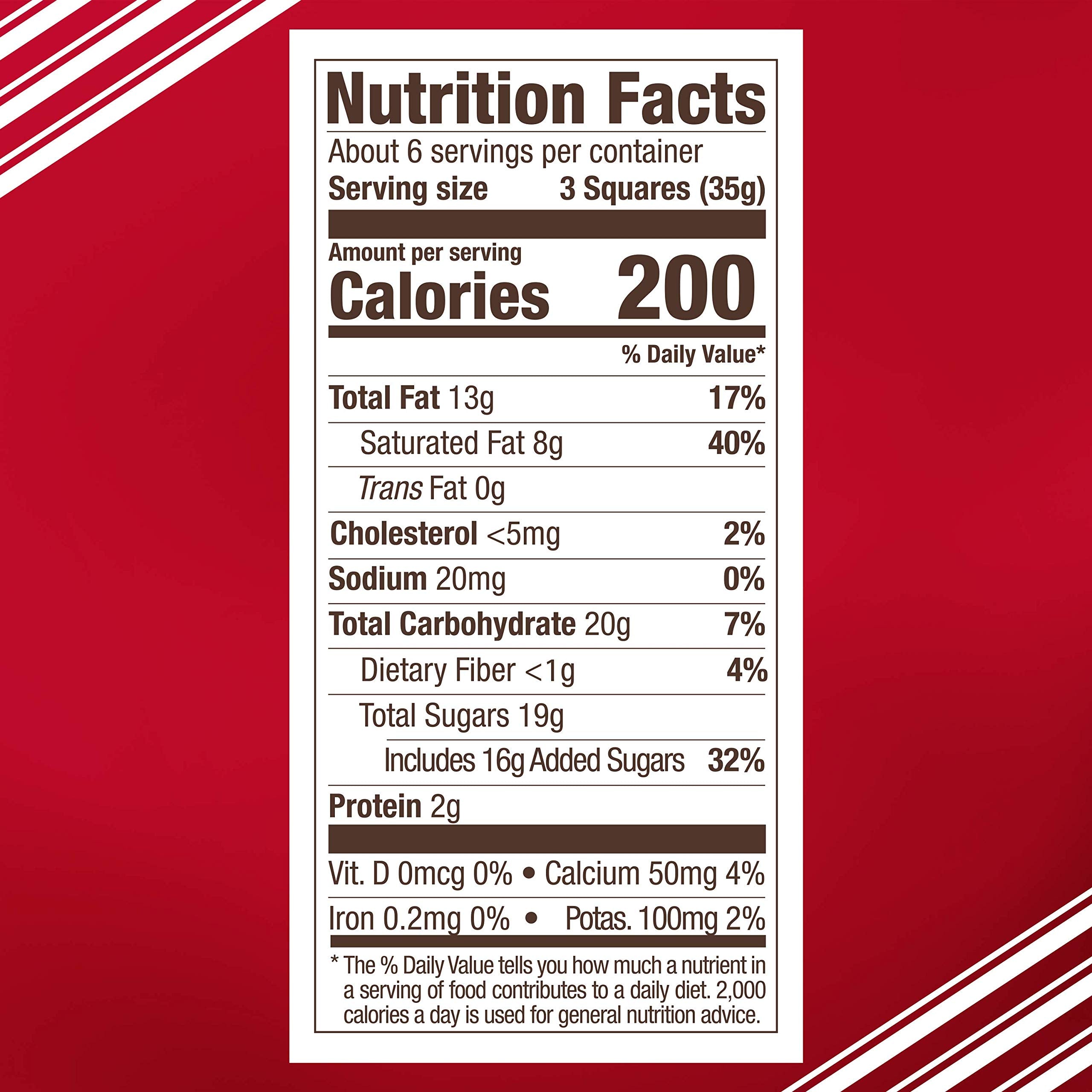 Close-up of Ghirardelli Peppermint Bark squares showing layered chocolate and peppermint