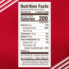 Close-up of Ghirardelli Peppermint Bark squares showing layered chocolate and peppermint