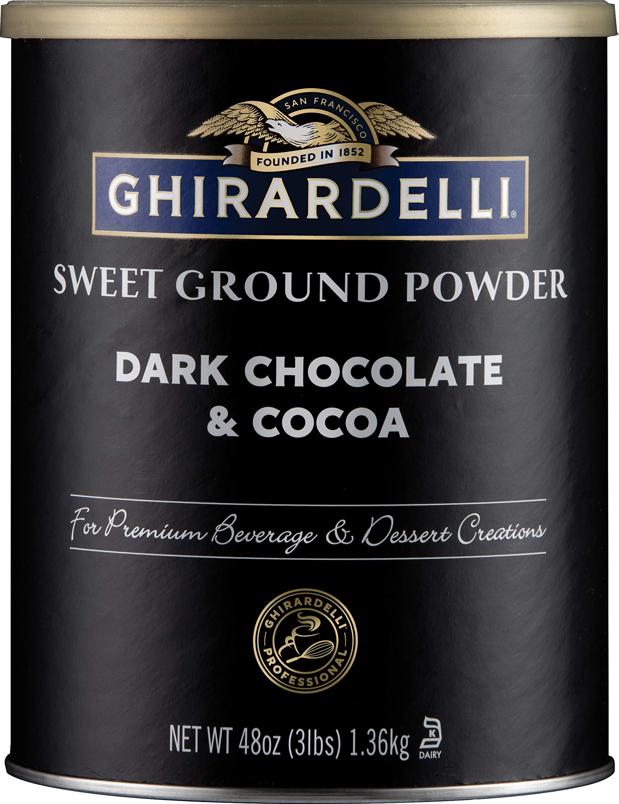 Ghirardelli powder over whipped cream enhances mochas with depth.