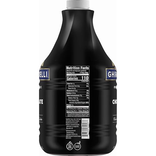 Ghirardelli premium chocolate sauce close-up showing glossy finish for desserts
