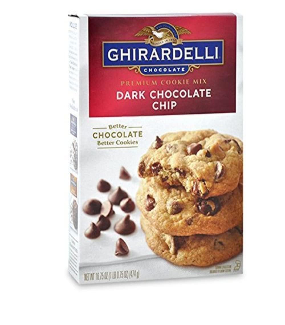 Ghirardelli dough portion ready for scooping, showcasing uniform cookie size.