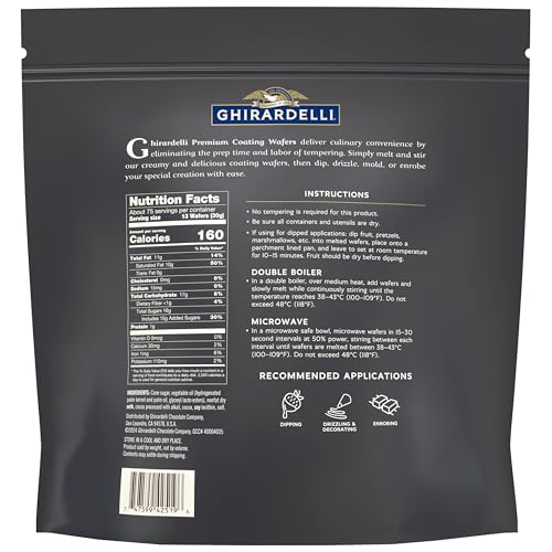 Ghirardelli Premium White Coating Wafers melt smoothly for even coating