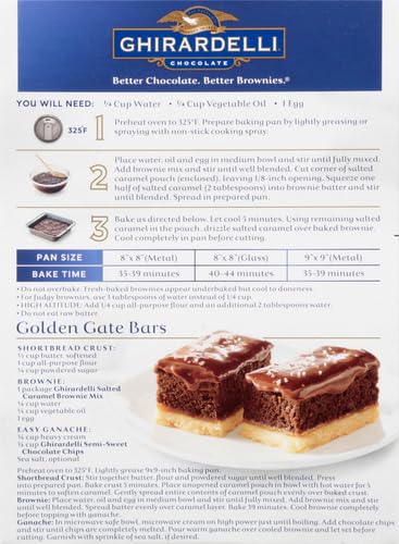 Ghirardelli Salted Caramel Premium Brownie Mix batter ready for baking