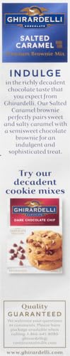 Ghirardelli Salted Caramel Premium Brownie Mix packaging on shelf
