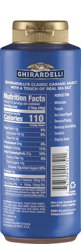 Ghirardelli sea salt caramel sauce pour for topping ice cream