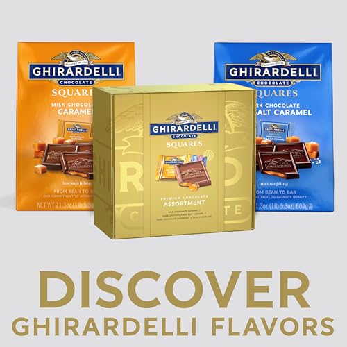 GHIRARDELLI SQUARES gift box front view for sharing on special occasions