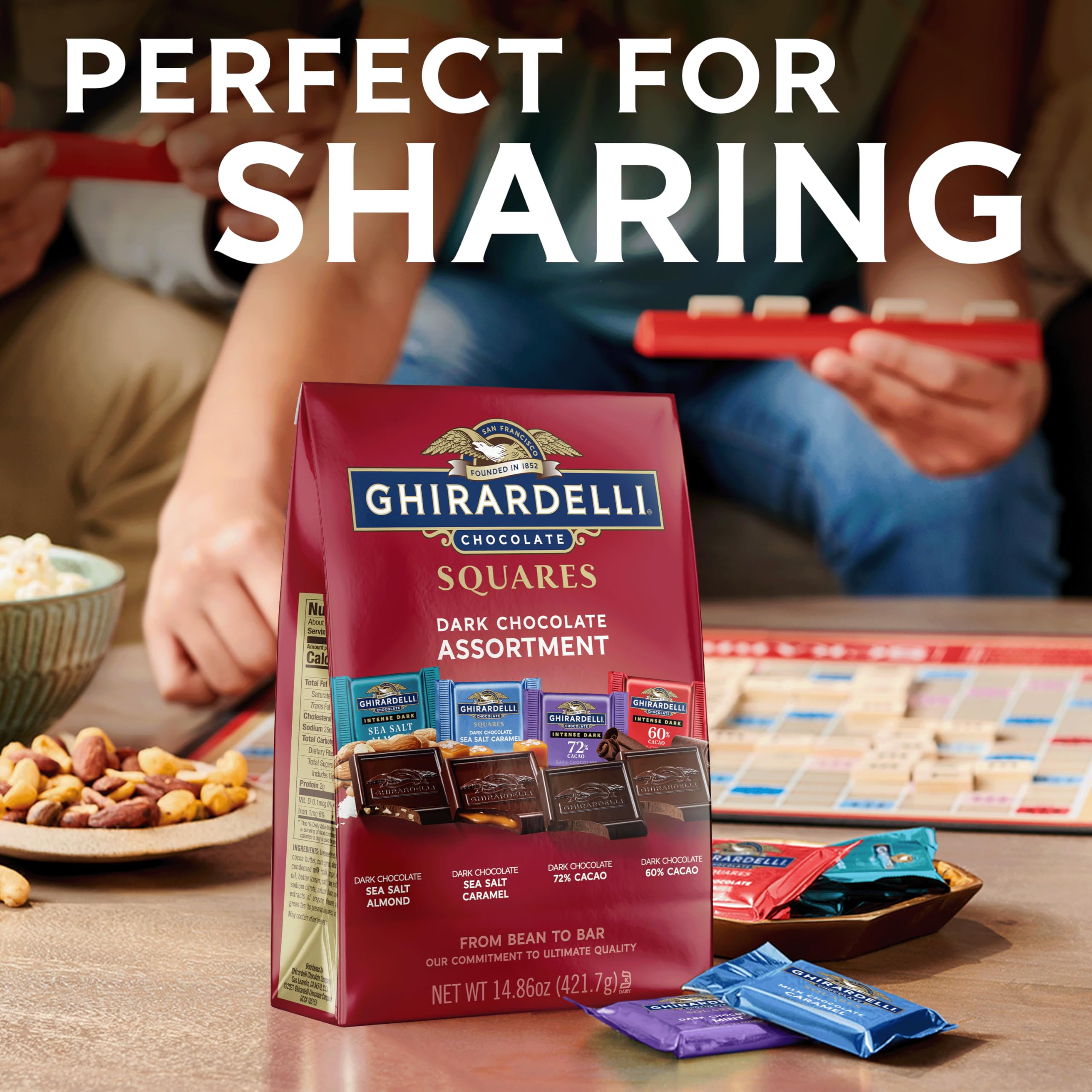 Ghirardelli squares atop a dessert board inspire anytime indulgence.