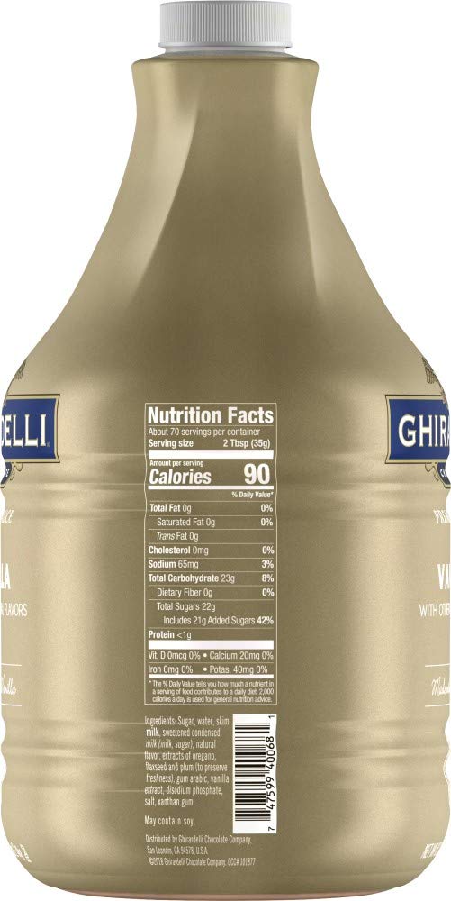 Ghirardelli Vanilla Sauce pump-dispense action adds smooth vanilla flavor to coffee.
