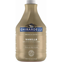 Ghirardelli Vanilla Sauce Pump Bottle front view for rich vanilla mochas.