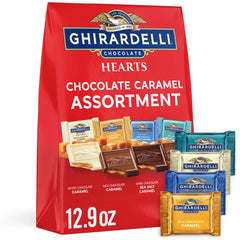 Ghirardelli white chocolate caramel square close-up, creamy center.