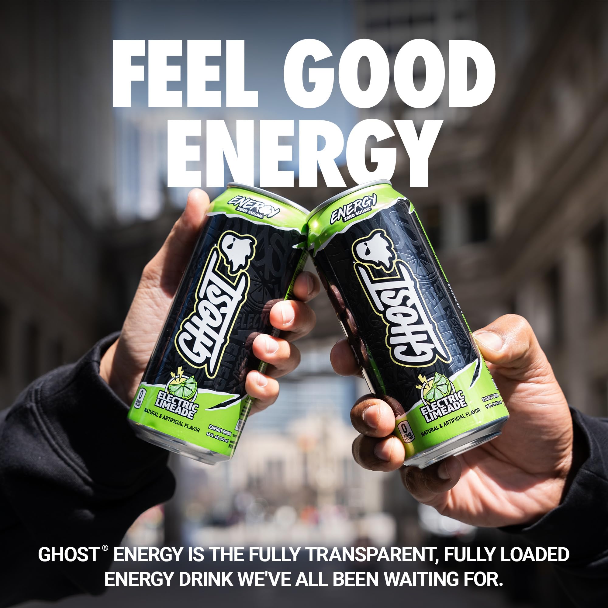 GHOST Energy can on ice, ready for a refreshing focus boost