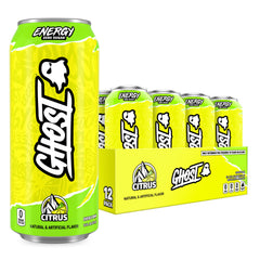 GHOST Energy Citrus 16oz can front, crisp aroma and clean lift for focused mornings.
