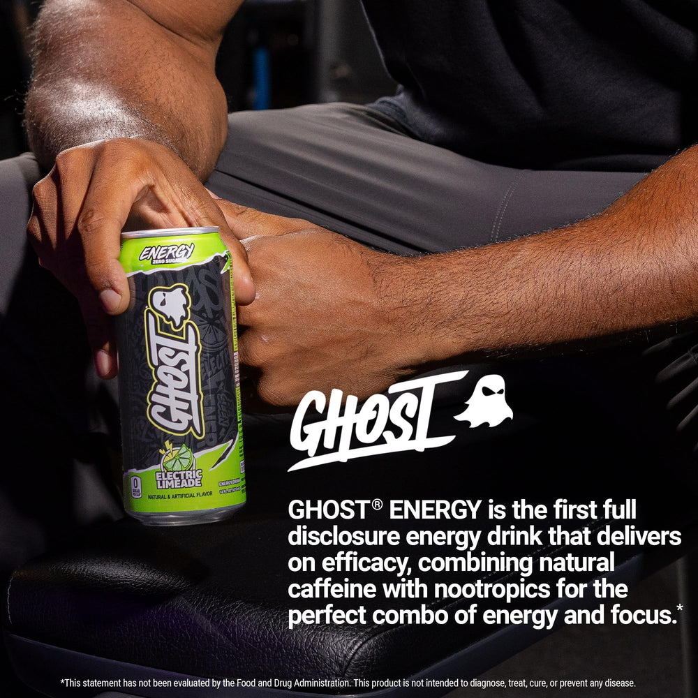 GHOST Energy Electric Limeade being poured into a glass during a study break