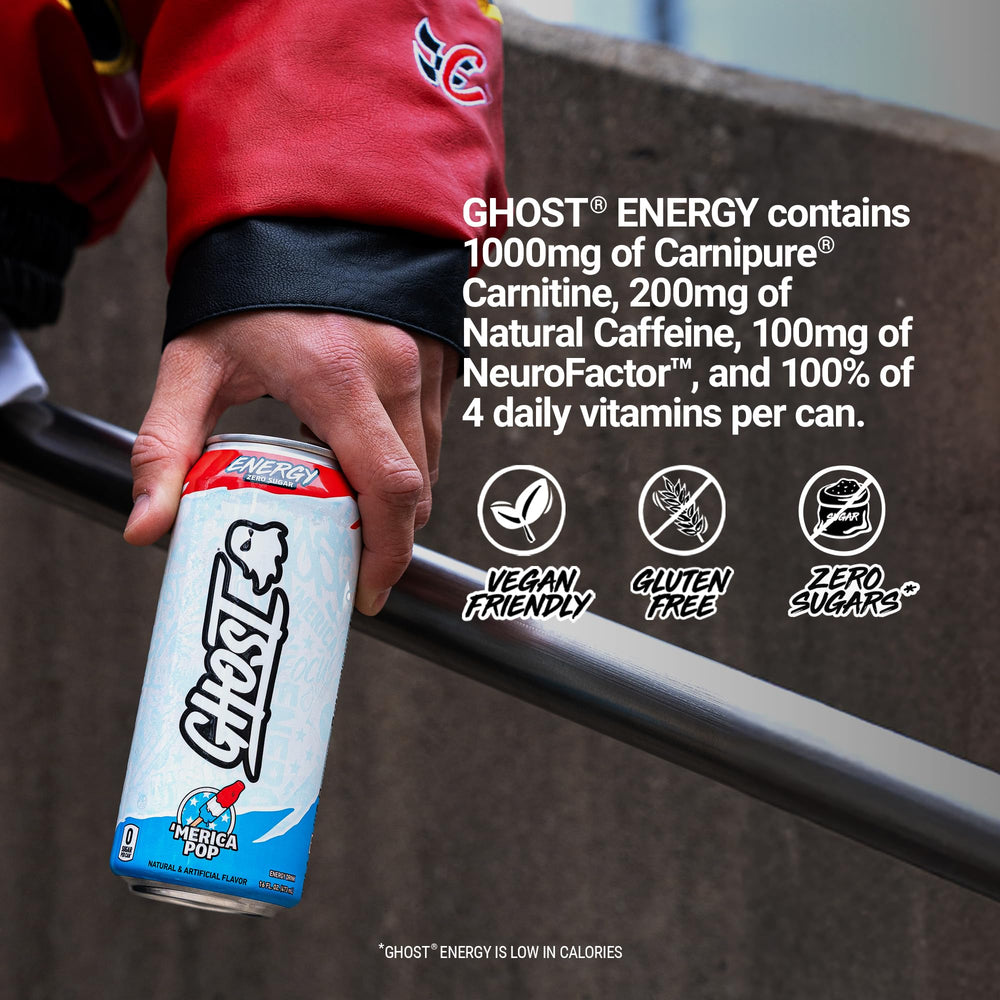 GHOST Merica Pop pour emphasizing refreshing fizz and taste