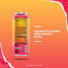 GHOST Energy Strawbango ingredients panel close-up emphasizes no artificial colors.