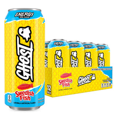 Ghost Energy Swedish Fish flavor can delivering vegan energy with zero sugars.