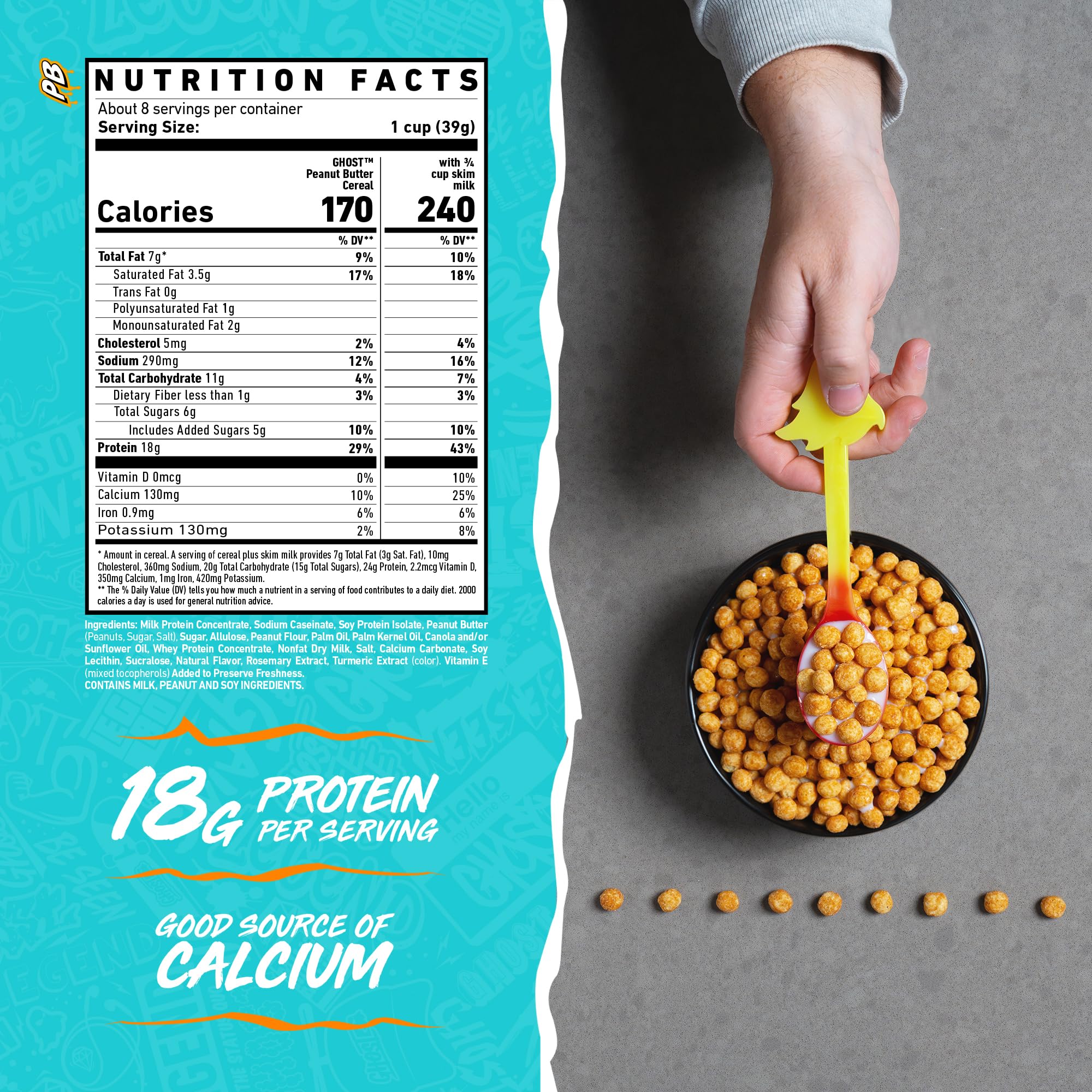 GHOST Protein Cereal 3-pack boxes shown for convenient macro-friendly mornings.